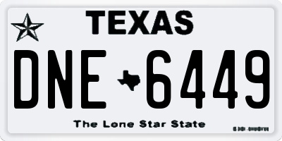 TX license plate DNE6449