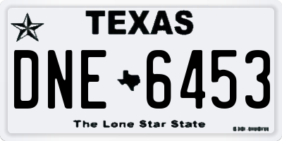 TX license plate DNE6453