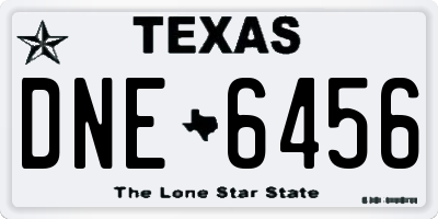 TX license plate DNE6456