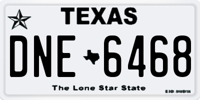 TX license plate DNE6468