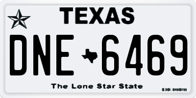 TX license plate DNE6469