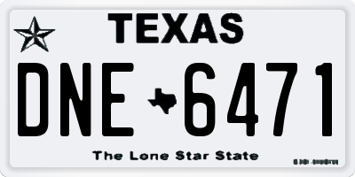 TX license plate DNE6471