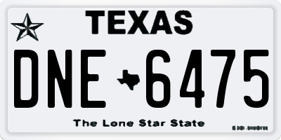 TX license plate DNE6475