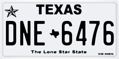 TX license plate DNE6476