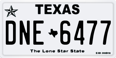 TX license plate DNE6477