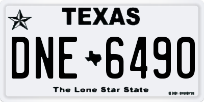 TX license plate DNE6490