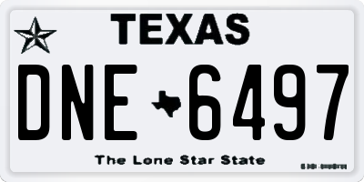 TX license plate DNE6497