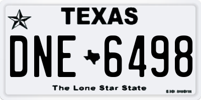 TX license plate DNE6498