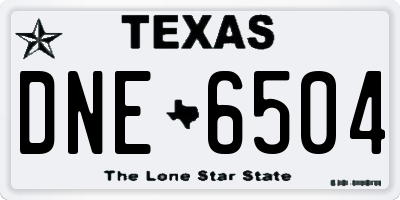 TX license plate DNE6504