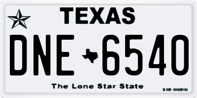 TX license plate DNE6540