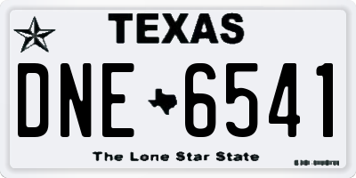 TX license plate DNE6541