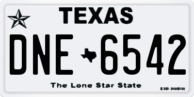 TX license plate DNE6542
