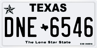 TX license plate DNE6546
