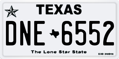 TX license plate DNE6552