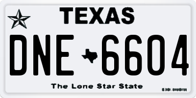 TX license plate DNE6604