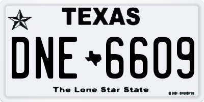 TX license plate DNE6609