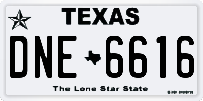 TX license plate DNE6616