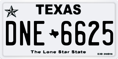 TX license plate DNE6625