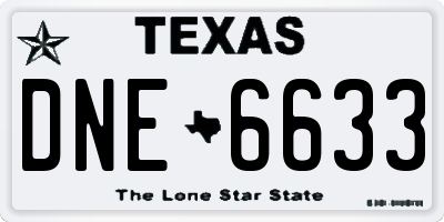 TX license plate DNE6633