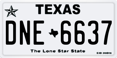 TX license plate DNE6637