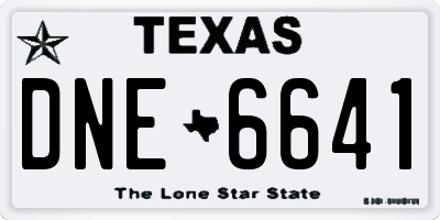 TX license plate DNE6641