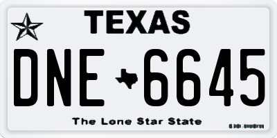 TX license plate DNE6645