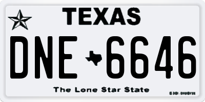 TX license plate DNE6646