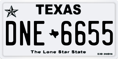 TX license plate DNE6655