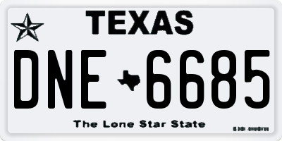 TX license plate DNE6685