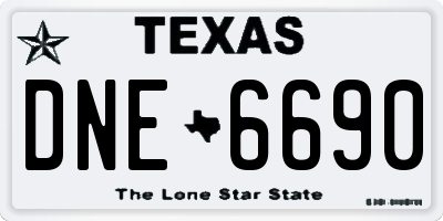 TX license plate DNE6690