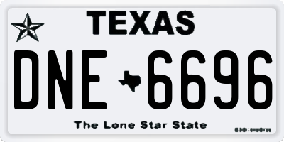 TX license plate DNE6696