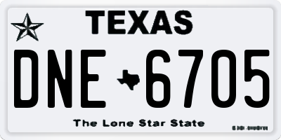 TX license plate DNE6705