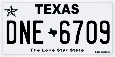 TX license plate DNE6709