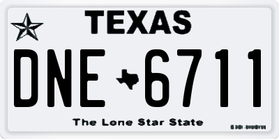 TX license plate DNE6711
