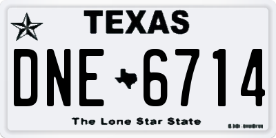 TX license plate DNE6714