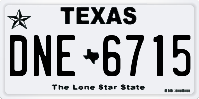 TX license plate DNE6715