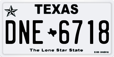 TX license plate DNE6718