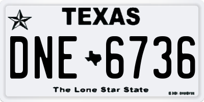 TX license plate DNE6736