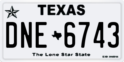 TX license plate DNE6743