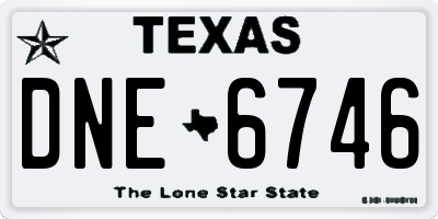 TX license plate DNE6746