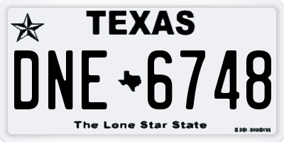 TX license plate DNE6748
