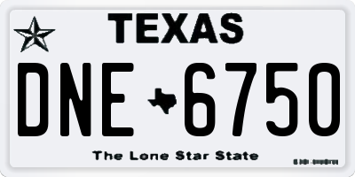 TX license plate DNE6750