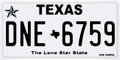TX license plate DNE6759