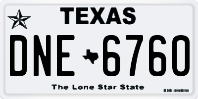 TX license plate DNE6760