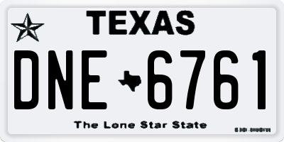 TX license plate DNE6761