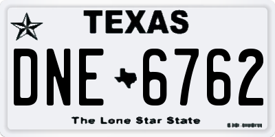 TX license plate DNE6762