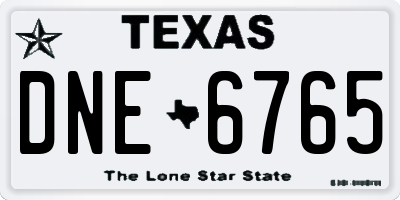 TX license plate DNE6765