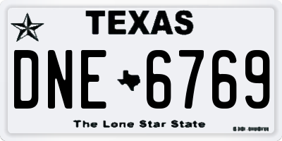 TX license plate DNE6769