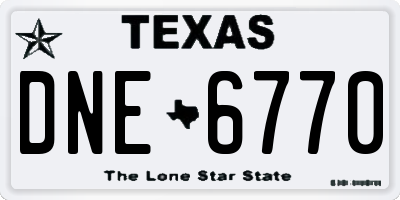 TX license plate DNE6770