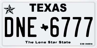 TX license plate DNE6777